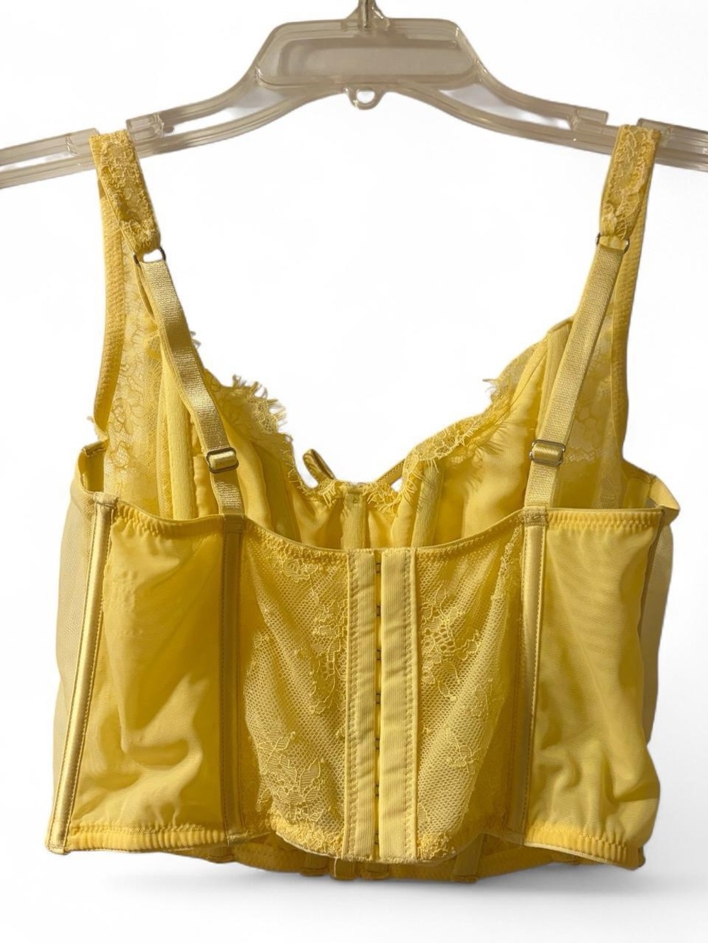 Victoria's Secret Yellow Lace-Up Corset Crop Top - Picture 2 of 2